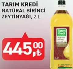 TARIM KREDİ NATÜREL BİRİNCİ ZEYTİNYAĞI 2 L